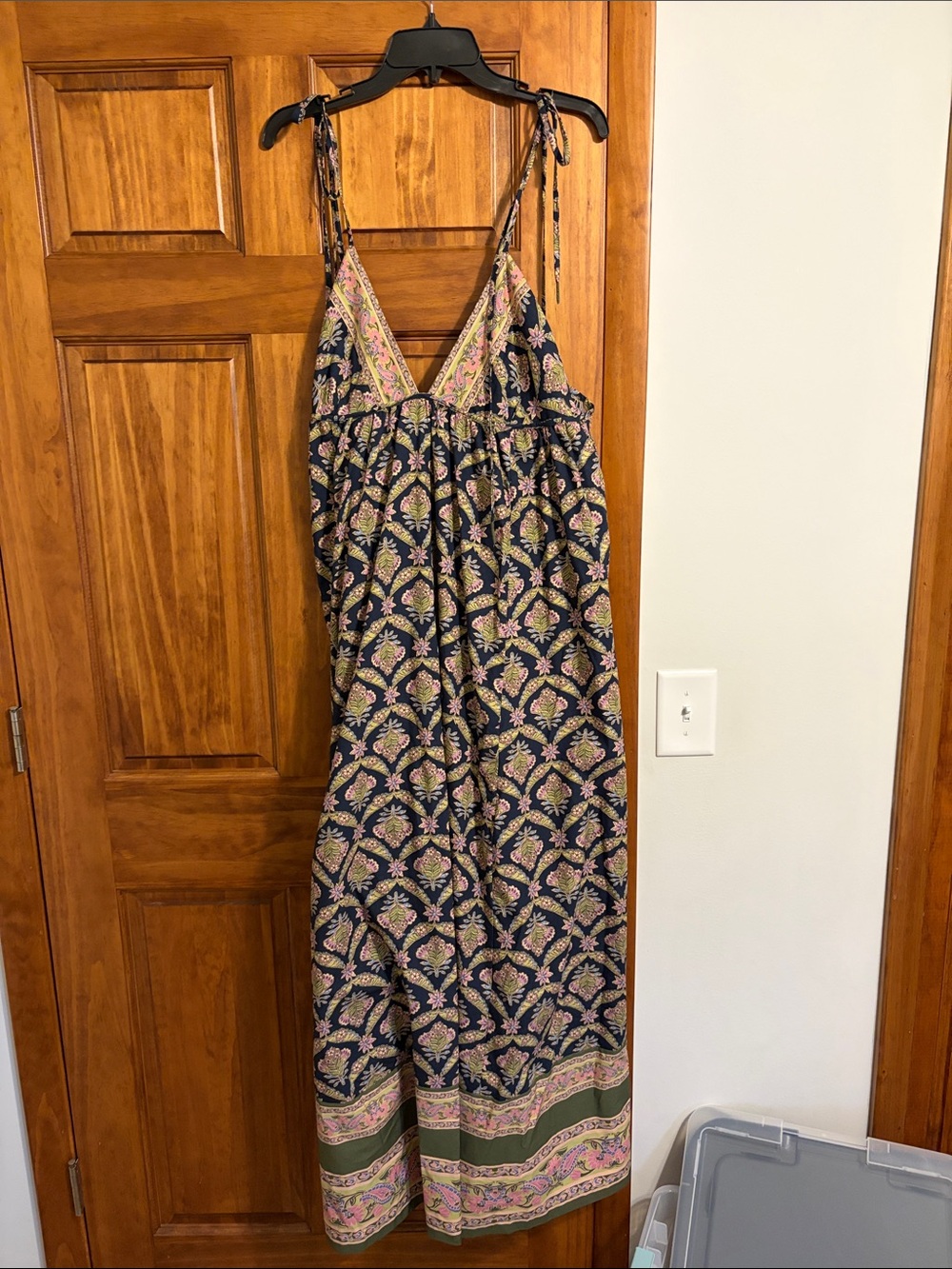 Free People Navy Printed Sorrento Stroll Print Maxi Dress